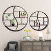Large Round Wall Unit Industrial Retro Metal Wood Shelf Storage Hanging Rack UK