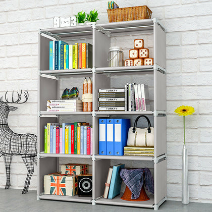 8 Grid Bookcase Book Shelf Storage Shelving Unit Organizer Display Rack UK