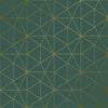 METRO PRISM WALLPAPER TRIANGLE GEOMETRIC WOW037 GOLD / EMERALD GREEN LUXURY