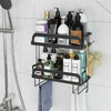 2-Tier Bathroom Over The Toilet Storage Shelf Iron Bathroom Organizer with Hooks