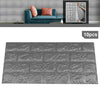 10PCS 3D Brick Wall Sticker Self-adhesive Water Resistant Panel Wallpaper Grey
