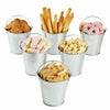 6 x Mini Serving Tinplate Buckets Kitchen Bucket for Chips, Food, Storage Pots