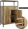 Storage Cabinet with Shelves Fabric Drawers Sideboard Cupboard 2 Doors Brown