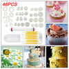 46pcs Cake Decorating Fondant Sugarcraft Icing Plunger Cutters Tools Mold Mould