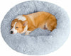 Pet Dog Cat Calming Bed Comfy Shag Warm Fluffy Cushion Mattress Fur Round Nest