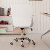 Home Office Swivel Chair Faux Leather Computer Armchair White PC Desk Adjustable