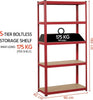 5Tier Red Garage Shelves Shelving Unit Racking Boltless Heavy Duty Storage Shelf