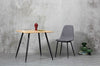 Grey Fabric Dining Chair with Black Legs Living Room Dining Room Lounge Chair