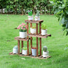Small Medium Potted Holder Wood Plant Stand Indoor Outdoor Multiple Flower Rack