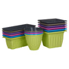 Stackable Plastic Plant Flower Coloured Holder Pot Herb Planter Garden Decor Set