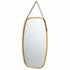 Oval Mirror Bamboo Framed Hanging with Adjustable Leather Strap Wall Mirrors New