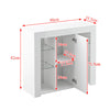 High Gloss Front Doors Sideboard Cabinet Cupboard LED Glass Shelf Buffet White