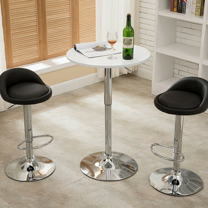 2* Bar Stool Faux Leather 360 Swivel Metal Lift Foot Kitchen Breakfast Chair New
