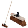 Sweeping Brush Broom Wooden Handle Soft Stiff Head PVC Sweeper Garden Outdoor