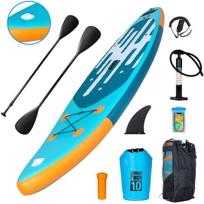 10'6' Stand Up Paddle Board Inflatable SUP Surfboard Non-Slip w/Complete Kit Bag