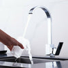 Modern Kitchen Sink Mixer Taps Swivel Spout Dual Lever Tap Mono Chrome Faucet UK