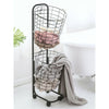 2/3 Tier Metal Wire Washing Laundry Basket Rolling Cart Hamper Clothes Storage