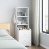 Narrow Bedside Table Drawers & 3/4/5 Shelves End Side Table Living Room Bedroom