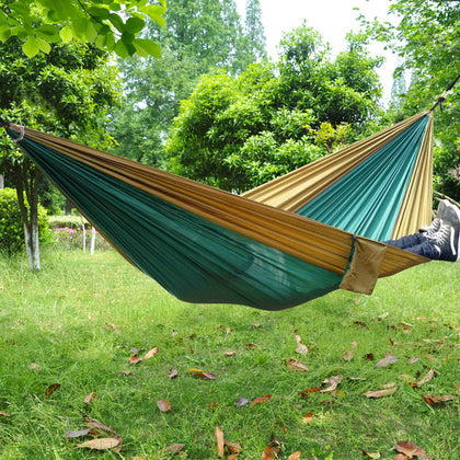 Double Person Portable Hammock Parachute Nylon Fabric Camping Swing Sleeping Bed