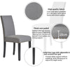 Dining Chairs Set 2X High Back Padded Seat Nailhead Trim Kitchen Livingroom Grey
