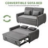 Sofabed Pull Out 2 Seater Double Sofa Bed Linen Fabric Wooden Frame Guest Bed UK