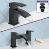 Arke Bathroom Black Matt Sink Basin Mono Mixer Bath Filler Shower Brass Tap