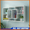 UKING Floating Wall Mounted Storage Display Cabinet Unit 8 Cube Shelves Rack