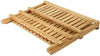 2 Tier Bamboo Wood Foldable Dish Rack Dish Drainer Plate Cup Cutlery Holder New