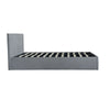 Linen Side Lift Up Storage Bed Frame Ottoman Divan Base free Headboard in Grey