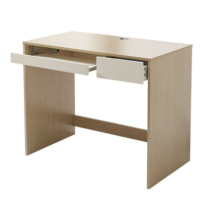 Simple Budget Computer Desk Wooden Small Table With Sliding Drawer Tray