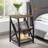 Retro Side Table Bedside Table End Table Nightstand Storage Shelf Home Office
