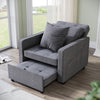 Grey/Cream Folding Sofa Bed Sleeper Pull Out Convertible Arm Chair Adjustable
