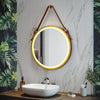 Wall Mounted LED Bathroom Mirror with Warm Lights Demister Gold Frame 600x600mm