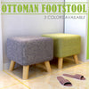 Stylish PU/Upholstered Large Footstool Ottoman Pouffe Stool Wooden Legs 4Colours