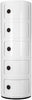 WHITE MODERN STORAGE CABINET ROUND KITCHEN BATHROOM HALLWAY CORNER DRAWER UNIT