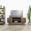 Retro TV Unit Stand TV Cabinet Industrial Style Metal Feet w/ 2 Storage Cube MDF
