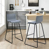 2x Breakfast Bar Stool Grey Home Kitchen Pub Bar Stools With Footrest High Chair