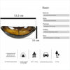 Bathroom Countertop Basin Set Tempered Glass Wash Sink Boat Shape Bowl Gold UK