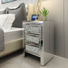 Mirrored Glass Bedside Table Nightstand Storage Cabinet Chest of 2/3 Drawers UK