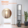 LED Wooden Floor Lamp 3-tier Open Storage Display Shelf Standing Reading Light