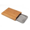 Bamboo Wooden Chopping Board with Stainless Steel Tray Cutting Dicing