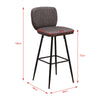 Vintage 2x Bar Stools Breakfast Chairs Dining Chair High Legs Kitchen Dark Grey