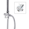 Stainless Steel Dual 2 Mixer Shower Heads Rainfall Rail Hose Riser Kit Valve