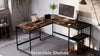 240cm L-Shaped Desk Writing Table for Workstation Home Office w/ Monitor Stand