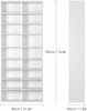 Tall Bookcase CD DVD Storage Tower Rack 18 Cubes Bookshelf with Adjustable Shelf