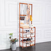Large Wooden 5 Tiers Hat Coat Stand Clothes Shoe Rack Hanger Hooks Shelf Storage