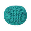 Cotton Knitted Pouffe & Footstool Round Large Chunky Ottoman Stool
