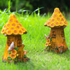 Solar Garden Mushroom Lights Resin Sunflowers Tree House Figurine Lamp Ornaments