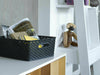 Rattan Plastic Studio Storage Handy Basket Office Home Kitchen Tidy Organiser