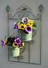 Rustic Green Metal Garden Wall Hanger Planter with 2 Pot